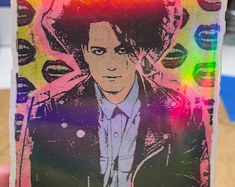 Neon Large Robert Smith Sticker Gothic Rock Tribute Iridescent Music Legend FREE SHIPPING