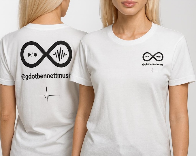 gdotbennettmusic Infinity Logo | White Unisex T-Shirt | Music Streetwear