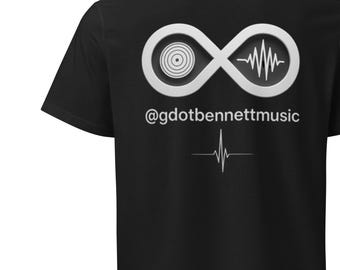 gdotbennettmusic Exclusive Organic Cotton T-Shirt | "The Loopologist" Pulse Tee | Eco-Friendly Black Shirt with Looper Soundwave Design