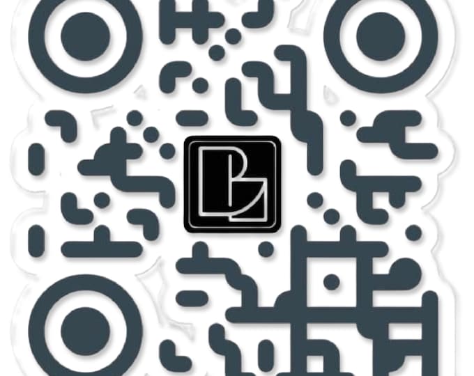 B Squared Clothing Co. Official QR Code Sticker | Durable Vinyl Logo Decal | Bubble Free High Opacity Adhesive Vinyl Sticker