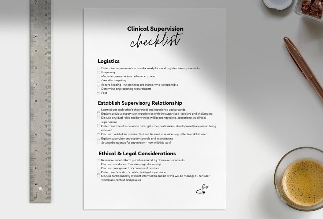 Supervision Checklist.pdf Clinical Supervision Checklist - Etsy