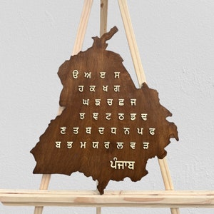 Carte du Pendjab avec l'alphabet du Pendjab
