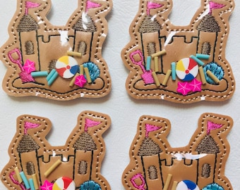Sandcastle Shaker Summer Feltie Beach Applique Embellishments RTS