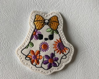 Floral Ghost Feltie Halloween Applique Embellishments RTS