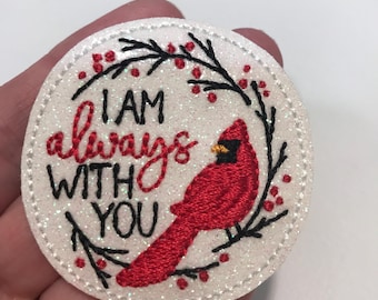 I'm Always With You Cardinal Feltie Applique Embellishments RTS