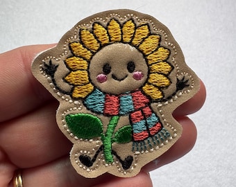 Doodle Sunflower Feltie Fall Applique Embellishments RTS