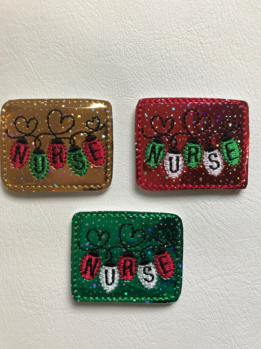 4 Vinyl With Felt Nurse Christmas Lights Feltie Applique Etsy