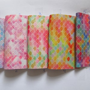 MERMAID SCALE Glitter Vinyl With Canvas Back For Embroidery 9 x 52 Inch Rolls