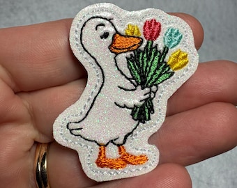 Spring Tulip Goose feltie Applique Embellishments RTS