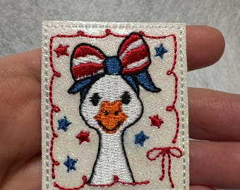 Patriotic Goose Feltie 4th of July USA Applique Embellishments RTS