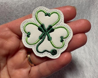 Shamrock Stethoscope Feltie Clover Applique Embellishments RTS