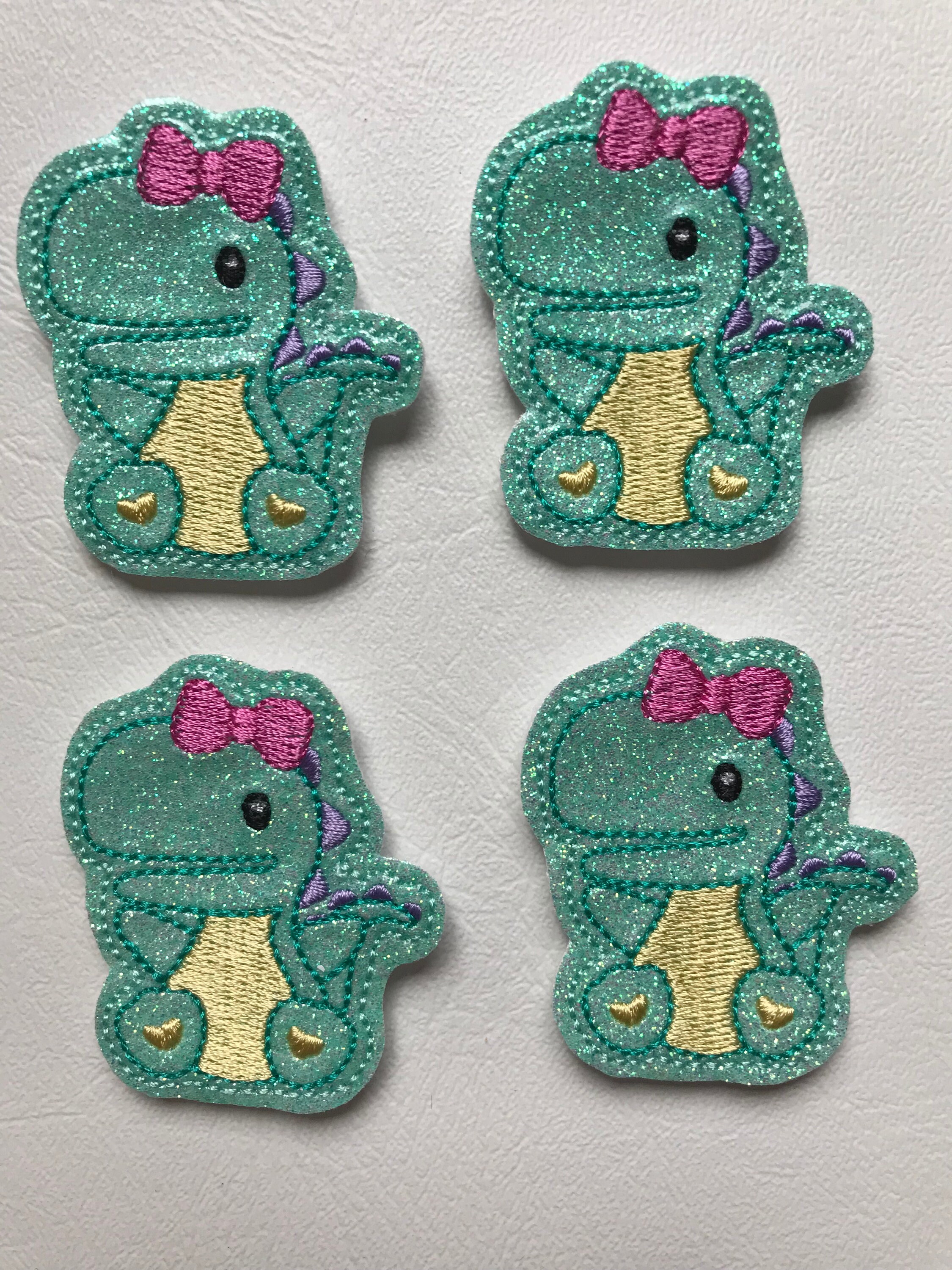 Baby Girl Dinosaur Feltie Applique Embellishments