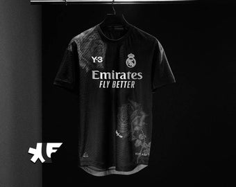 Maillot Jersey Kit Trikot Camisa Camiseta Maglia Real Madrid Black Edition Y-3 2024-2025 Football Soccer Fussbal Calcio