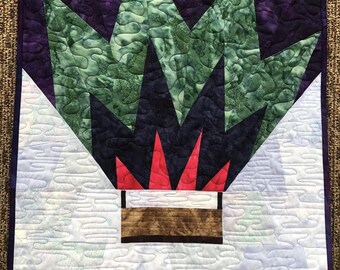 Up and Away Hot Air Balloon Wallhanging Quilt