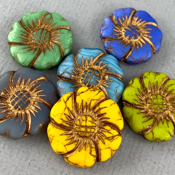 Glass Flower Beads Etsy