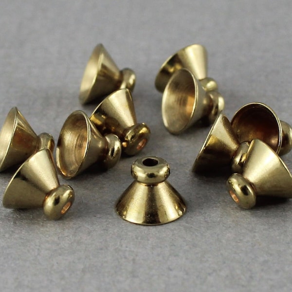 Embouts coniques en laiton brut - 5 mm x 7 mm - 12 ou 24 pièces - BC115