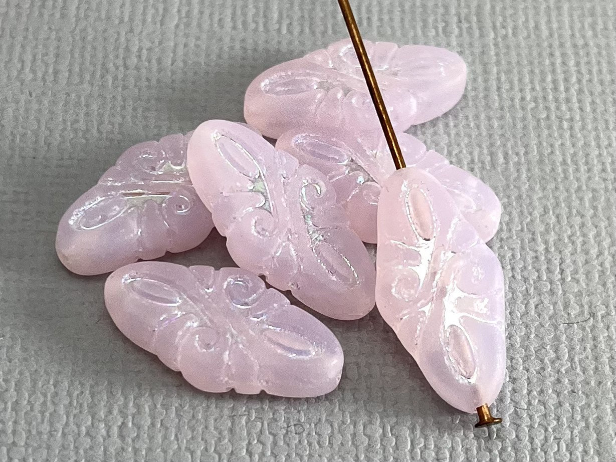 Large Opal Pink Beads 17x14mm Czech Glass Ornament Oval Pink Beads for  Jewelry Making, 6pc 0848 