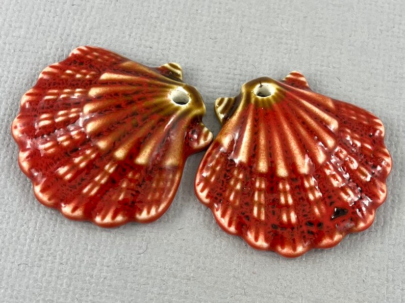 New COLORS Large Ceramic Shell Pendant Clam Blue Green - Etsy