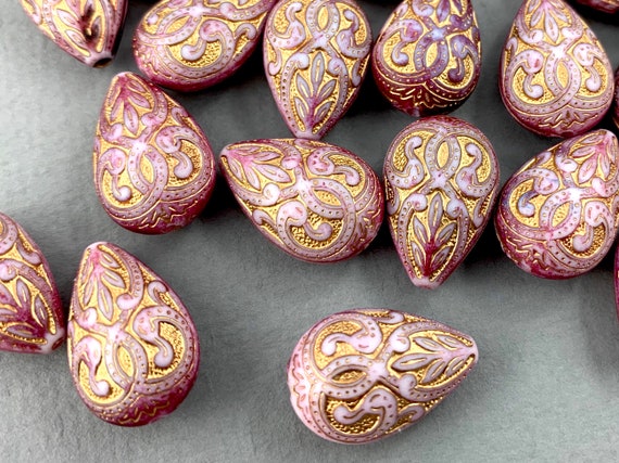 ヴィンテージ ペンダントランプ/クリスタルガラスとビーズ/フランス