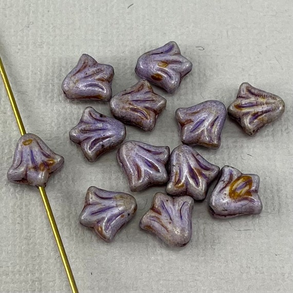 Perline Di Fiori Viola Da 14 Mm, Perline Di Fiori Di Vetro Rosa, Viola E Blu, 10 Pezzi Di Perline Di Fiori Di Ciliegio - Italia - Foto 4