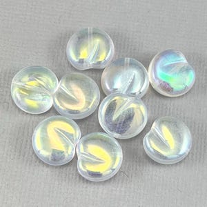 Perline di mela, ciliegia, perline di frutta in vetro ceco pressato trasparente, aurora boreale - 12 mm x 11 mm - 6 o 12 pezzi - MG1264-b070