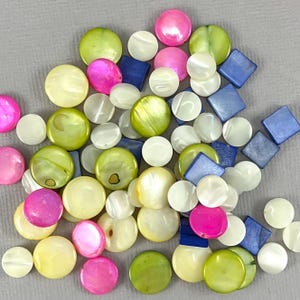 DE-stash Mother of Pearl, MOP donut, coin, square, frame shell pendants, beads - 20mm - 24, 48 or 57 pcs - NTL326-A5