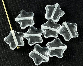 Star Beads, clear Czech glass, celestial - 12mm x 3mm - 12 or 24 pcs - MG1226-b449