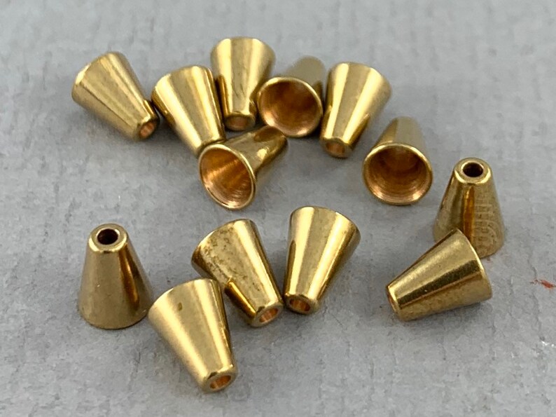 Raw brass cone shaped bead caps 6mm x 5mm 24 or 48 pcs Etsy