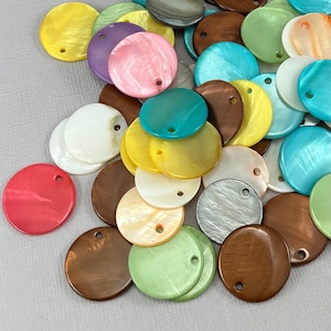 DE-stash Mother of Pearl, MOP donut, coin, square, frame shell pendants, beads - 20mm - 24, 48 or 57 pcs - NTL326-A5