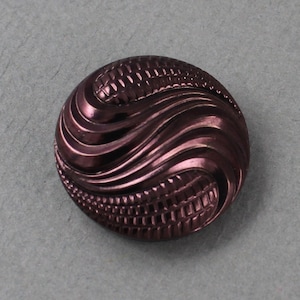 Vintage, bronze Czech glass button, metallic finish,  jewelry, embellishment, knitting, crocheting, sewing- 22mm - 1 pc - GBN437