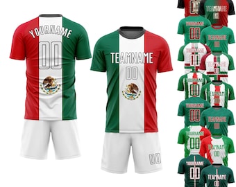 Custom Mexico Soccer Jersey Set, Personalized Team Uniform, Quick Dry