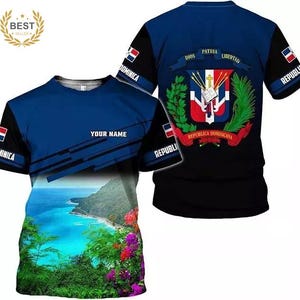 Magliette dominicane personalizzate T-SHIRT 3D Repubblica Dominicana Taglia USA Regalo per la festa della mamma