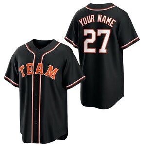 Custom Baseball Jersey, Personalized Team Name Number Button Up Shirt