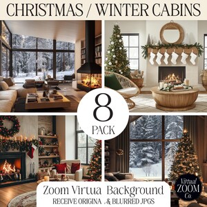 Zoom Background Winter Home Virtual Background Christmas Zoom Digital Background Meeting Snowing Cabin Zoom Winter Zoom Cabin Fireplace
