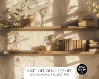 Zoom Background Books Country Shelf Window View Virtual Background Boho Zoom Meetings Video Conference Natural Light Background Zoom 16:9