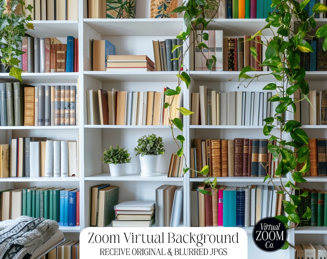 Zoom Background Colored Books on Bookshelf Zoom Professional Zoom Photo ...