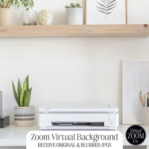 Zoom Background Home Office with Plants Professional Virtual Background Zoom Meeting Video Conference Home Office Shelving Background Office