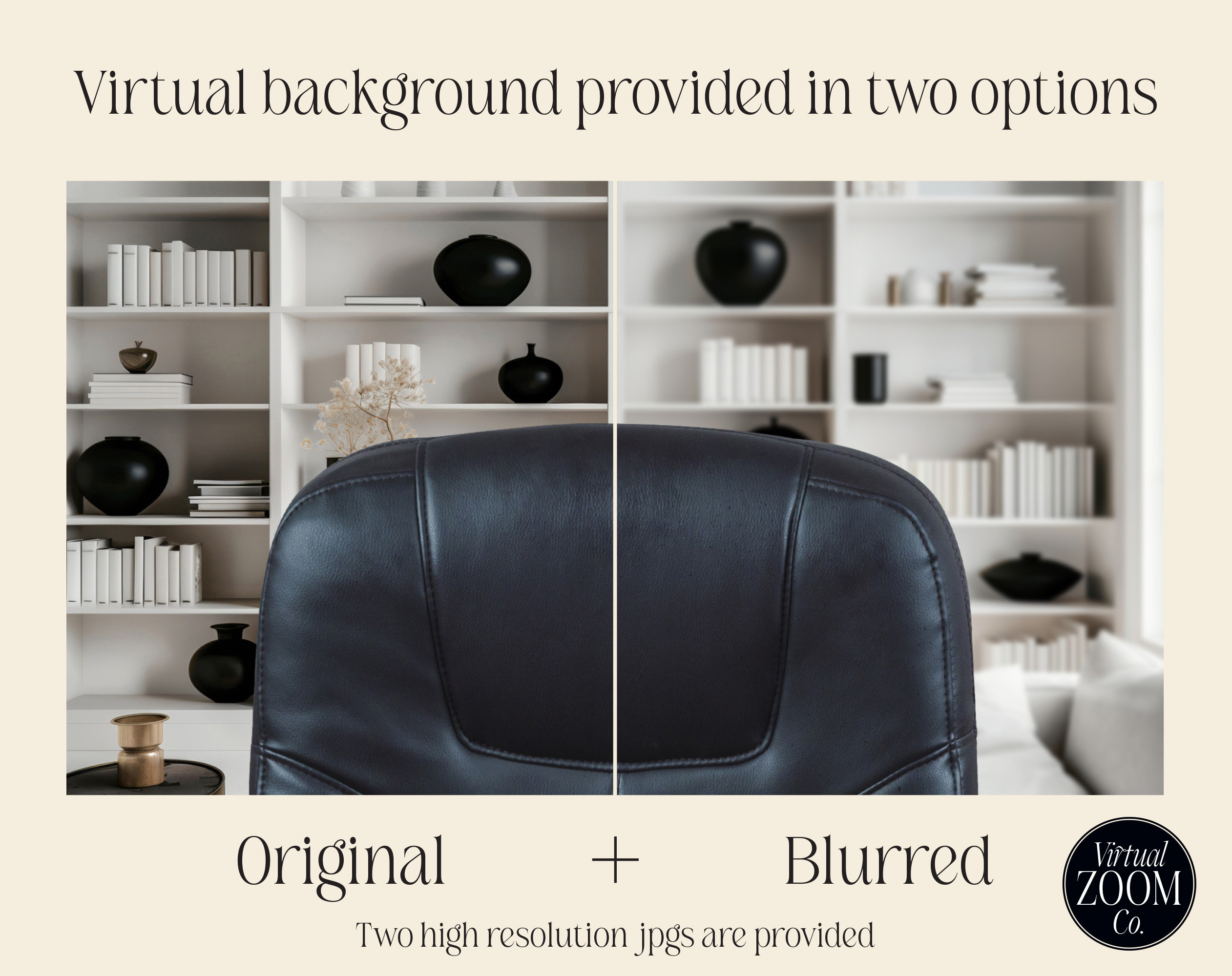 Zoom Background With Chair White Bookshelf With Black Vases Zoom With ...