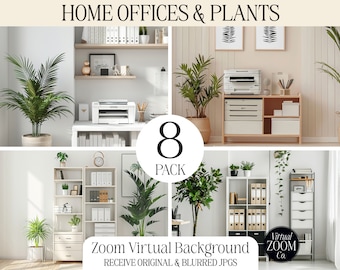 Zoom Hintergrund Home Office mit Pflanzen Professioneller realistischer Home Office Virtueller Hintergrund Zoom Meeting Konferenz Home Office Bundle