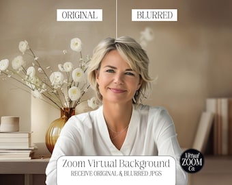 Zoom Background Boho Country Shelf Virtual Background Flower Vase Zoom Meetings Video Conference Minimalist interior Scandinavian Zoom 16:9
