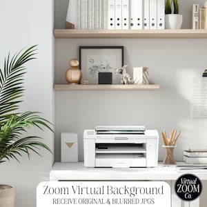 Zoom Background Home Office with Plants Professional Zoom Background Virtual Background Zoom Meeting Video Conference Modern Home Office