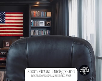 Zoom Background with Chair 4th Of July American Background Professional Zoom Virtual Background American Flag American Pride Patriotic Flag