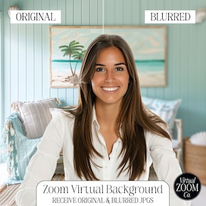 Zoom Background Coastal Beach Zoom Boho Home Beach House Summer Beach Home Virtual Background Zoom Meeting Video Conference Virtual Meeting