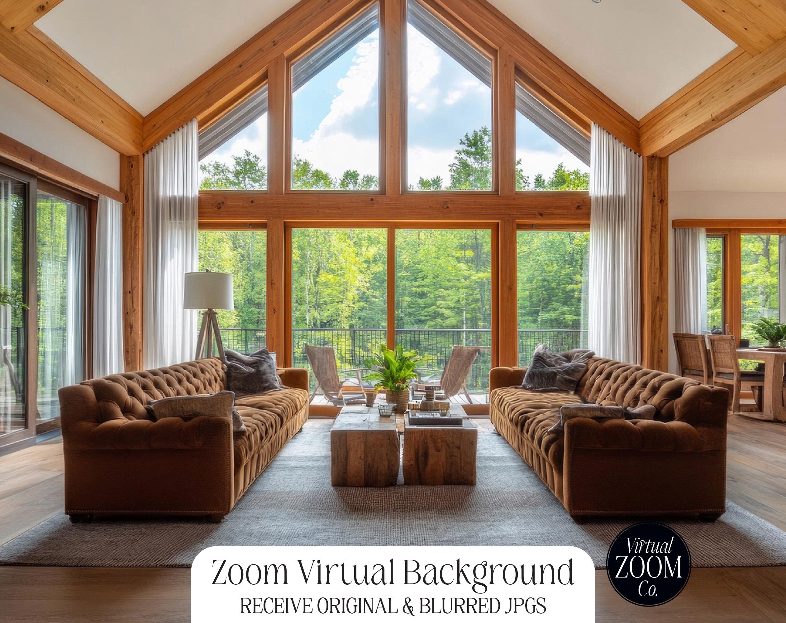 Zoom Background Family Room Professional Zoom Background Timber Home ...
