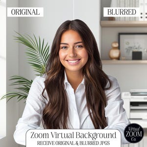 Zoom Background Home Office with Plants Professional Zoom Background Virtual Background Zoom Meeting Video Conference Modern Home Office
