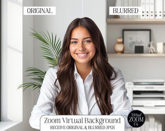 Zoom Hintergrund Home Office mit Pflanzen Professioneller Zoom Hintergrund Virtueller Hintergrund Zoom Meeting Video Konferenz Modern Home Office