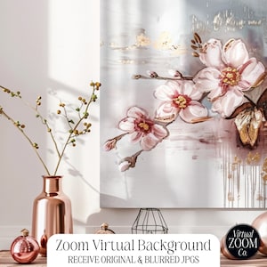 Zoombakgrund Professionell Zoom Lyxig Hemma Rosa Guld Zoom Virtuell Bakgrund Zoom Möte Videokonferens Hemmakontor Grön Skärm Rosa