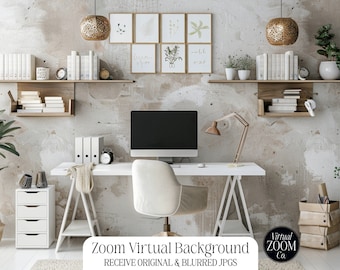 CSFOTO 7x5ft Polyester Brick House Backdrop Empty Office Backgrounds For Zoom Meeting Business Room Workplace Living Room Video Backdrops Background Home Office Decor Background For Video Conferencing