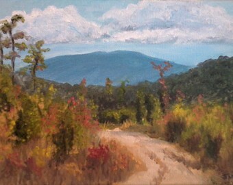 English Mountain Trail in the Great Smoky Mountains original art oil painting 5x7 handpainted Tennessee landscape FREE SHIPPING in US