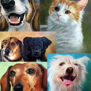 hand painted custom pet portrait, memorial painting, oil painting, dog cat any pet from your photo unique gift idea FREE SHIPPING in US image 6